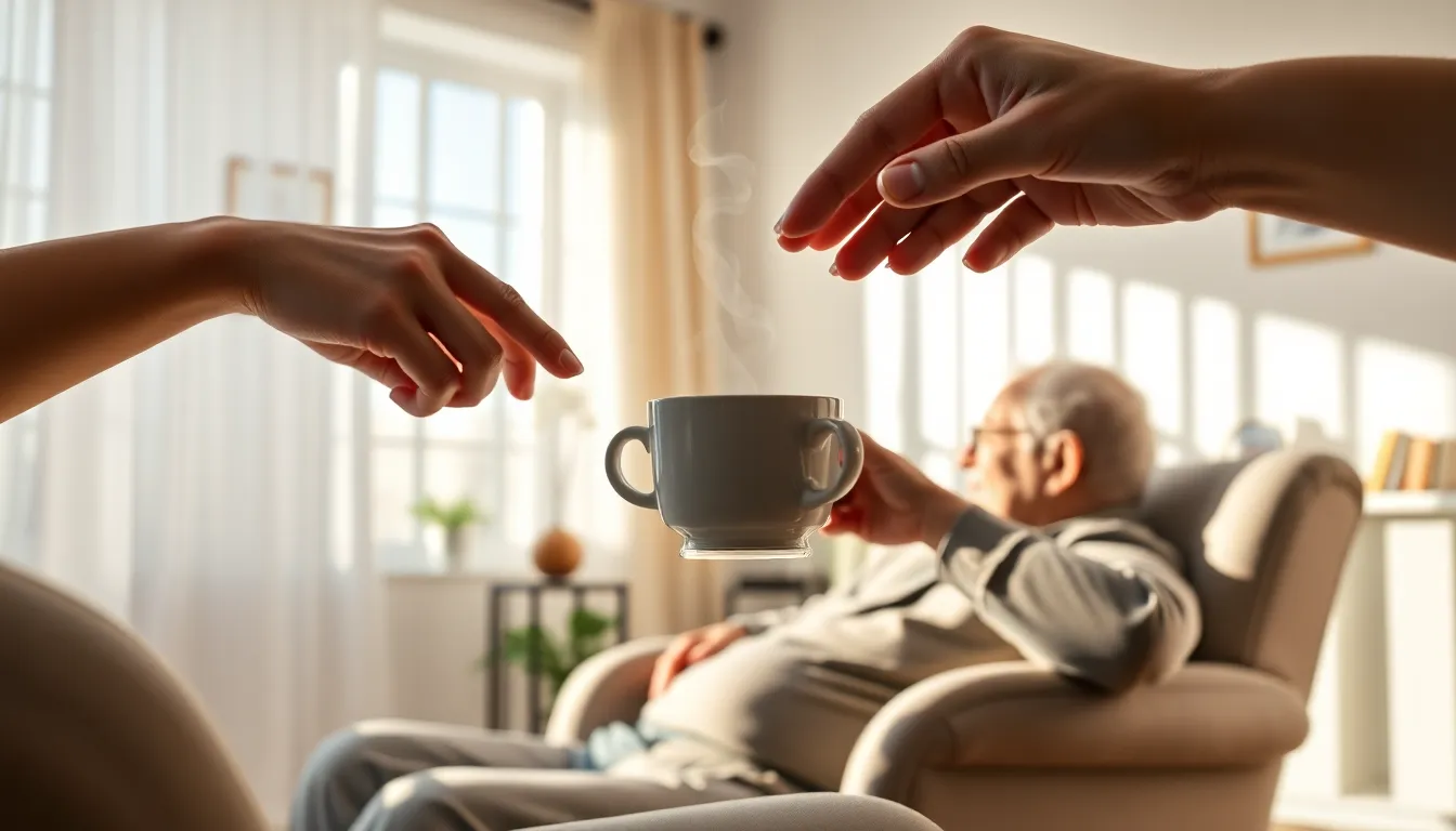 아픈 아이를 간호하는 엄마